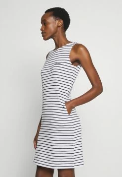 Barbour DALMORE STRIPE DRESS - Shift Dress - White/navy