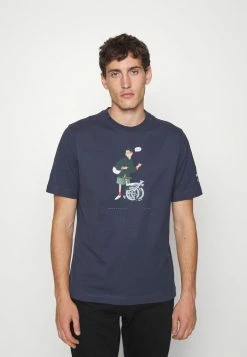 Barbour BROMPTON SLOWBOY READY - Print T-shirt - Dark Blue