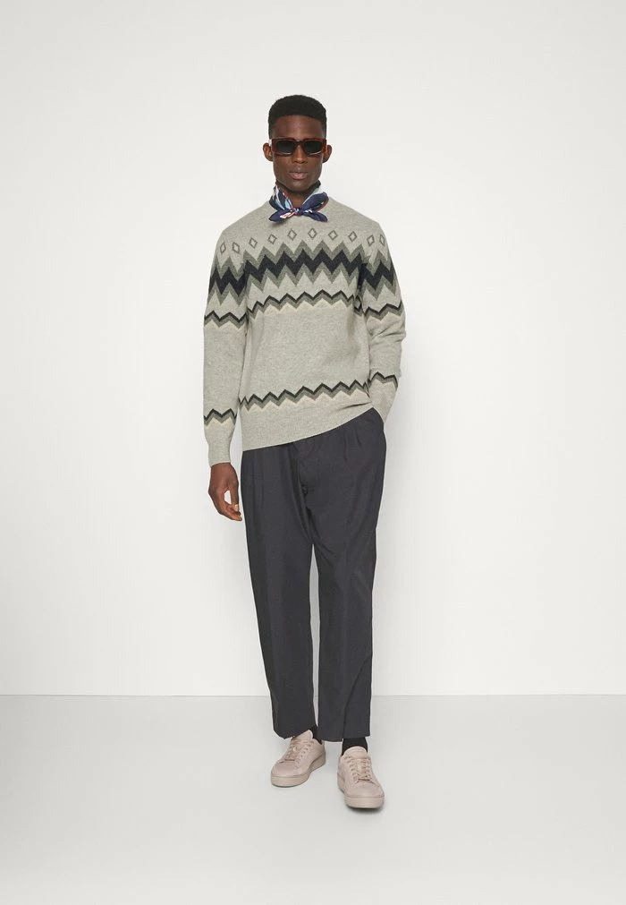 Barbour FAIRISLE CREW - Jumper - Light Grey - Image 2