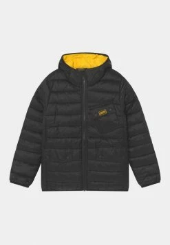 Barbour BOYS OUSTON HOODED QUILT - Light Jacket - Black/yellow