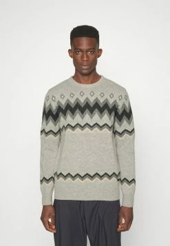 Barbour FAIRISLE CREW - Jumper - Light Grey