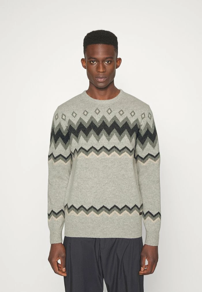 Barbour FAIRISLE CREW - Jumper - Light Grey