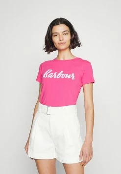 Barbour REBECCA TEE - Print T-shirt - Begonia/white