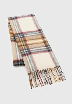 Barbour LONNEN CHECK WRAP - Scarf - Natural/grey