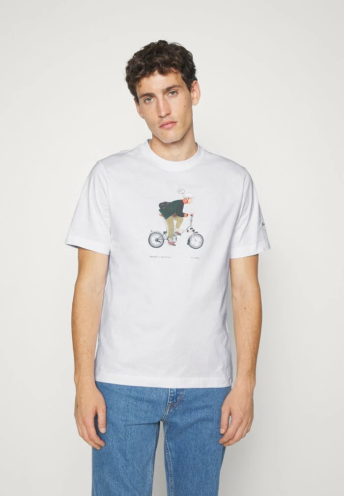 Barbour BROMPTON SLOWBOY GO - Print T-shirt - White